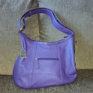 Tignanello plum leather shoulder bag